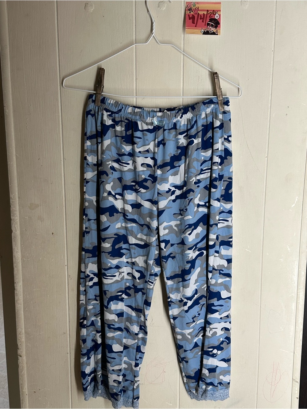 Women's Blue Camouflage Pajama Pants - Soft Sleep Lounge Bottoms